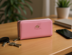 Portefeuille long en PU pour femme, grande taille, double fermeture éclair, style minimaliste - Product Image 2