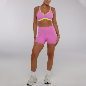 Großhandel Custom Logo Feuchtigkeit transportieren der Sport-BH Schnellt rockn ender 4-Wege-Stretch-Riemchen Cross Back <span class=keywords><strong>Yoga</strong></span> Gym Fitness-BH - Product Image 3