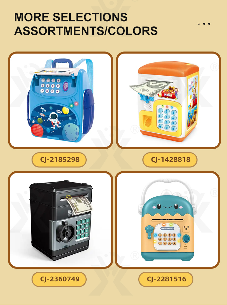 Chengjiかわいいミニ子供指紋節約ポットatm電子貯金箱パスワード