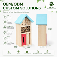 Maison pour insectes en bois massif naturel avec tubes en bambou pour l'approvisionnement professionnel des jardins et la vente au détail