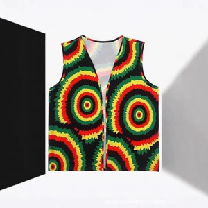Chaleco bohemio jamaicano para mujer, chaleco sin mangas con estampado floral, ropa para fiesta de disfraces de Halloween - Product Image 1
