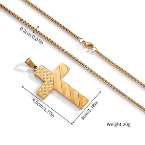 Collar con Colgante <span class=keywords><strong>de</strong></span> Esmalte con Estrellas <span class=keywords><strong>de</strong></span> la Bandera Americana <span class=keywords><strong>para</strong></span> <span class=keywords><strong>Hombre</strong></span>, Collar <span class=keywords><strong>de</strong></span> Cruz <span class=keywords><strong>de</strong></span> <span class=keywords><strong>Acero</strong></span> <span class=keywords><strong>Inoxidable</strong></span> con Versículo Bíblico, a la Moda - Product Image 3