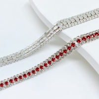 Chaîne de strass à trois rangs de 9 mm, vente en gros, garniture en cristal scintillant haute brillance à coudre, sans nickel, écologique, pour loisirs créatifs