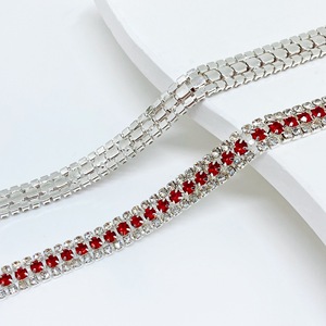 Cadena de diamantes de imitación de 9 mm con tres filas, al por mayor, de alto brillo, con cristales brillantes, para coser, sin níquel, ecológica, para manualidades DIY - Product Image 6