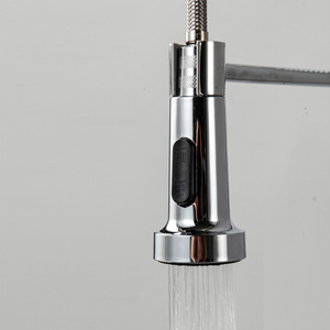 Wall Mounted Stainless Steel Spring Kitchen Faucet 2 Handle Ceramic Valve Pull Out <b>Spray</b> Industrial <b>Style</b> - Product Image 3