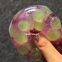 Bola Pijat Musik Anti Stres Buatan Tangan dari Karet TPR Bentuk Anggur Kyoho, Mainan Kreatif dengan Tekstur Lem