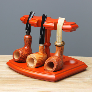 Wooden Pipe Stand With 6 Slots Multi Functional Display For Tobacco Pipes - Product Image 1
