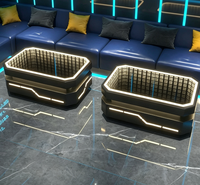 Table basse moderne futuriste en acier inoxydable lumineuse à LED : Table de bar éclairée de style cyberpunk pour KTV, boîte de nuit, salon