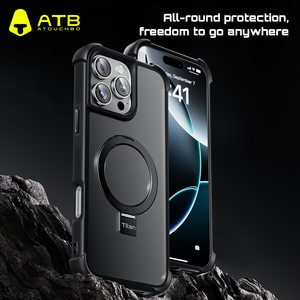 <span class=keywords><strong>Funda</strong></span> Magnética Mate ATB para <span class=keywords><strong>iPhone</strong></span> con Soporte Metálico Plegable, Fundas para Celulares, Cubierta Trasera Protectora Anticaídas - Product Image 2