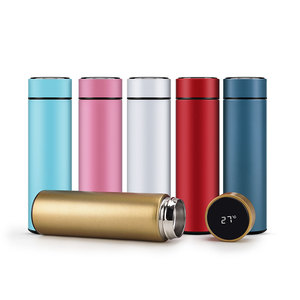 500ML Stainless Steel 304 Smart <b>Thermos</b> Coffee Mug with Handle and Lid Insulated Vacuum Flask - Product Image 1