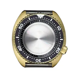 45mm gold luxury watch steel case wrist accessories fit skx007 skx009 skx mod nh35 nh36 movement
