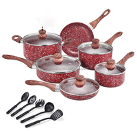 Ensemble de 4 casseroles carrées antiadhésives en céramique et aluminium de 9,5 pouces, classiques et durables, avec deux poignées, compatibles induction, pour la cuisine à domicile