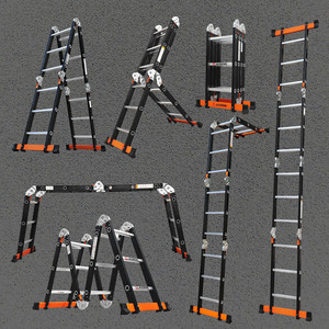 Échelle transformable multifonction <span class=keywords><strong>8</strong></span>-en-1 en acier au carbone, certifiée EN131 - Product Image 2