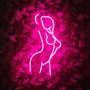 Kadınlar seksi vücut özelleştirilmiş 12v akrilik şeffaf arka panel neon burcu