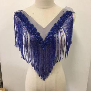 Abito da Sera con Perline all'Ingrosso, Frange e Bordure, Colletto con Applicazioni in Strass Dorati - Product Image 6