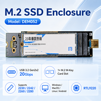 Boîtier SSD M.2 en aluminium USB 3.2 Gen2x2 Type-C mâle double protocole 20 Gbit/s NVMe SATA Max 8 To Disque externe portable multi-OS