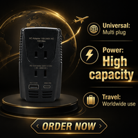 Foxcan 2000W Hepsi Bir Arada Seyahat Voltaj Dönüştürücü Kombosu 2 AC Çıkışlı Uluslararası Güç Dönüştürücü Ev Aletleri için