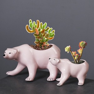 Mini jardinière succulente en céramique faite à la main <span class=keywords><strong>pour</strong></span> ours polaire Pot de fleur artisanal d'art unique <span class=keywords><strong>pour</strong></span> jardinage à la maison <span class=keywords><strong>idée</strong></span> <span class=keywords><strong>cadeau</strong></span> - Product Image 2