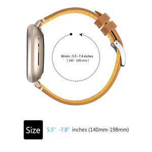 Smartwatch Vòng đeo tay thay thế dây đeo cho <span class=keywords><strong>Fitbit</strong></span> <span class=keywords><strong>Versa</strong></span> 3/cảm giác đầu tiên lớp da bò duy nhất tour du lịch da bọc Ban nhạc đồng hồ - Product Image 5