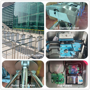 Torniquete Trípode de Altura Media para Tráfico Intenso con Sistema Anti-Empuje y Brazo Abatible para Parques Temáticos y Acceso Escolar - Product Image 3