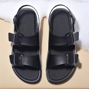 Sandalias de Hombre para Verano con Cuero Esmerilado Metálico, Suela Suave Antideslizante, Zapatos Casuales, Nuevas Sandalias de Cuero para Hombre 2026 - Product Image 3