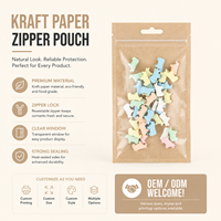 Sacs en papier kraft personnalisés OEM/ODM avec fermeture éclair refermable et fenêtre transparente pour l'emballage de thé, de collations, de bonbons et d'aliments secs