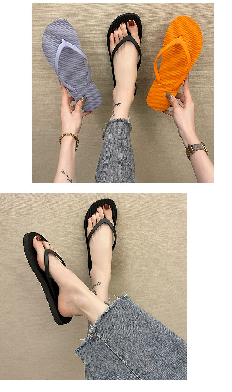 PVC Flip-flops Women Summer Outdoor Indoor Slippers Sandals Non-slip Beach Shoes