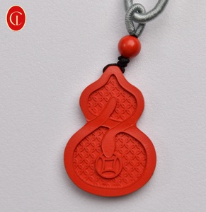 Pendentif en cinabre naturel en forme de serpent et de calebasse - Collier tendance avec chaîne en corde, talisman bouddhiste pour la richesse, la <span class=keywords><strong>sagesse</strong></span> et la chance, cadeau - Product Image 3