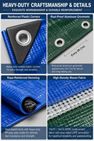 Bâche en PVC/PE avec protection UV, tissu plastique en feuille de taille standard pour couverture agricole/industrielle