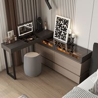 Nouvelle Table de Maquillage Luxe Léger Simple et Moderne, Commode de Chambre à Coucher, Coiffeuse Crème avec Miroir Nuage