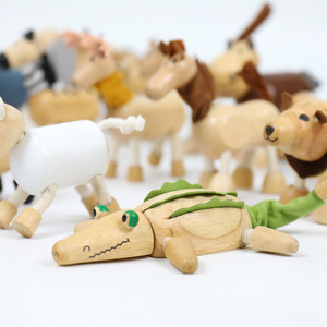 Bloques de construcción de animales de madera para niños pequeños, juego de juguetes educativos de 2 a 4 años, animales de granja y bosque - Product Image 1