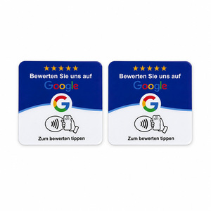 Carte NFC en acrylique ronde 120x120x3mm, autocollant pour téléphone Google Review Tap, tailles personnalisées disponibles pour la promotion des entreprises - Product Image 3