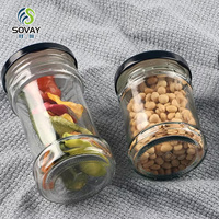 Vente flash : Bouteille en verre ronde pour sauce chili au bœuf, champignons, 200 ml, 220 ml, 280 ml, emballage alimentaire, pot à cornichons en conserve avec couvercle en métal noir