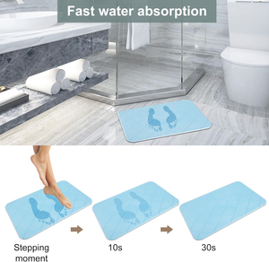 Alfombra <span class=keywords><strong>de</strong></span> Baño <span class=keywords><strong>Antideslizante</strong></span> <span class=keywords><strong>de</strong></span> Secado Rápido y Súper Absorbente con Diseño Liso y Rayas Azules <span class=keywords><strong>de</strong></span> 24x16 Pulgadas <span class=keywords><strong>para</strong></span> el <span class=keywords><strong>Suelo</strong></span> <span class=keywords><strong>de</strong></span> la <span class=keywords><strong>Ducha</strong></span> - Product Image 3