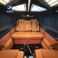 Siège de capitaine personnalisé en cuir suédé orange avec accoudoir et repose-pieds chromés inclinables pour l'intérieur de fourgonnette MPV de luxe