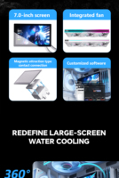 Refroidisseur liquide AIO Infinity Fan avec écran LCD Jungle Leopard Ultra Flow 7,0 pouces noir/blanc