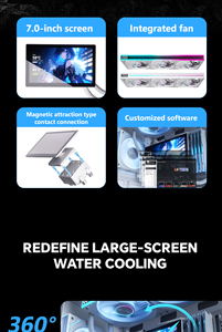 ภาพเสือดาวป่าไหลพิเศษ7.0นิ้วพัดลมดิจิตอล LCD arBB 1024*600 2.5D กระจกหน้าจอแม่เหล็กแบริ่งทรงกลม D-TDP 3W สีดำและสีขาว - Product Image 2