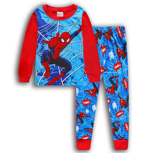 Conjunto de Pijamas de Primavera/Otoño para Niños, Diseño Casual de Dibujos Animados, 100% Algodón, con Estampado de Spiderman y Cars, Ropa de Dormir de Superhéroes - Product Image 2