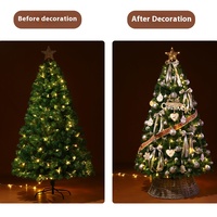 Sapin de Noël en PVC de haute qualité avec lumières LED et ornements, idéal pour l'atmosphère de Noël magique dans la maison, le centre commercial, les scénarios de chambre à coucher
