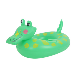 Children's Cartoon Crocodile <b>Inflatable</b> Swimming Ring 46x63cm Anti-Tipping PVC <b>Float</b> For Kids Water Play - Product Image 4
