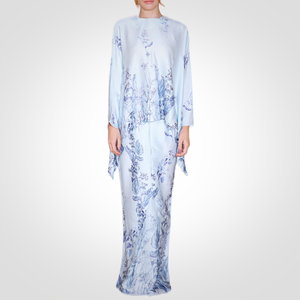 SIPO Eid Baju Raya Malaysia Musulman Women Crepe Embroidery Printed Floral <strong>Flare</strong> Cutting Dresses Modern Baju Kurung - Product Image 4