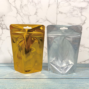 Bolsa de plástico con cremallera para alimentos, material laminado, acabado mate, color dorado - Product Image 6