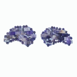 Natural Amethyst <b>Eye</b> <b>Mask</b> Butterfly-Shape Gemstone <b>Eye</b> Patch with Beads for Puffiness Relief and Relaxation - Product Image 2