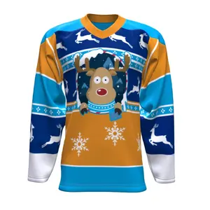 Oem дизайн на заказ, одежда для колледжа, Рождественские свитера для хоккея с шайбой