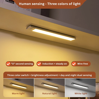 Lampe murale LED rechargeable intelligente à détecteur de mouvement magnétique, design fin en métal, blanc chaud, intensité réglable, pour salon – Nouveauté hôtelière