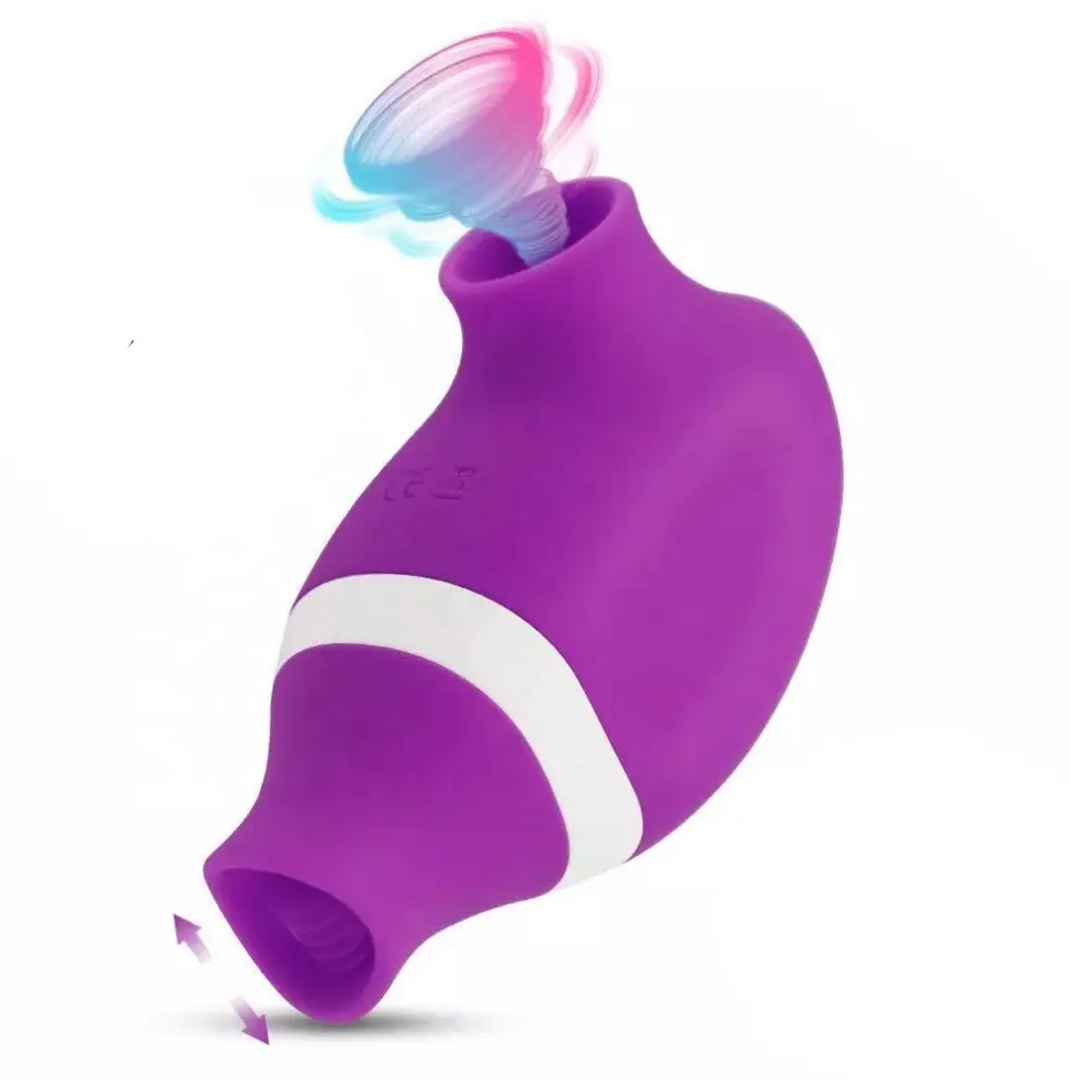 Cổ điển không khí xung âm vật kích thích cunnilingus Đồ chơi tình dục phụ nữ 7 chế độ mút & liếm clit đôi lưỡi Vibrator