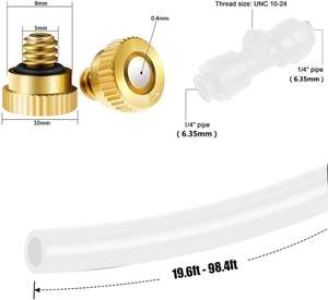 Système de refroidissement par brumisation, alimenté par courant alternatif, résistant aux UV, pompe d'<span class=keywords><strong>arrosage</strong></span> de plantes DIY, adaptateur de robinet 3/4 pouces, buses de brumisation, <span class=keywords><strong>tuyau</strong></span> pour patio et jardin - Product Image 3