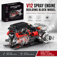 Nouveau modèle de blocs de construction MOC Supercar V12 Engine, 1610 pièces, plastique ABS, certifié CE, fonction de pulvérisation électrique, jouet pour les enfants de 8 ans et plus