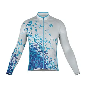 Custom Sublimated Long Sleeves Cycling Clothes Full Zipper Cycling Jerseys Shirts MTB Bike Jacket