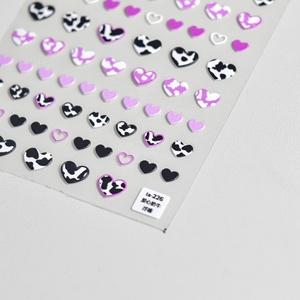 5D mignon manucure décalcomanies auto-adhésif Nail Art autocollants amour coeur léopard zèbre lait <span class=keywords><strong>vache</strong></span> impression doux en relief relief plastique - Product Image 3